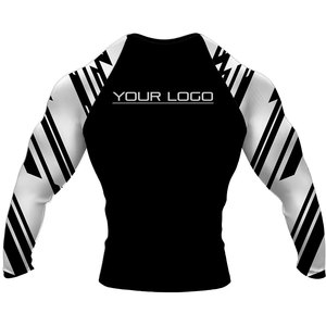 Logo personnalisable Fitness Gym Rash Guard à manches longues Spandex/Nylon Rash Guard pour hommes pour les activités de plein air - Product Image 2