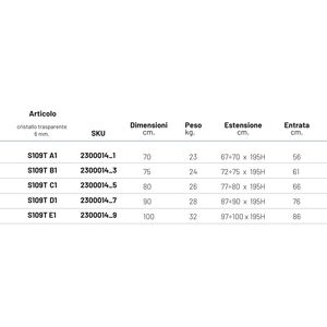 Radica S109T 6mm cromato incernierato regolabile 100cm porta doccia tipo di cristallo stampato... - Product Image 4