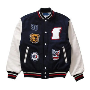 Plus Size Men's <b>Purple</b> <b>Varsity</b> Letterman <b>Jacket</b> Customized Wholesale Embroidered Chenille Logo Long Leather Sleeves Stand <b>Jacket</b> - Product Image 1