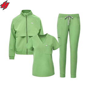 Uniformes médicaux de couleur unie Salon de beauté Vêtements de travail pour soins infirmiers Manteaux + pantalons Uniformes pour animalerie Ensembles de gommage pour dentiste Vêtements de travail - Product Image 1