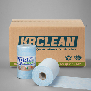 Krclean แผ่นกระดาษ200สีฟ้า20x20ซม. 1ชั้นผ้าเช็ดทำความสะอาดครัวแบบม้วนกระดาษดูดซับสำหรับทำความสะอาดพื้นผิวห้องครัว - Product Image 2