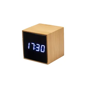Personalized Bamboo <b>LED</b> Desk & Table Alarm <b>Clock</b> Unique Gadget - Product Image 1