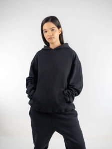 เสื้อฮู้ดดี้กันริ้วรอยสำหรับผู้หญิง Oltex Trading สไตล์สตรีทแวร์สำหรับฤดูหนาว สีดำ น้ำหนัก 500 กรัม ผ้าฝ้าย 80% โพลีเอสเตอร์ 20% ผ้าฟลีซ แฟชั่น - Product Image 3