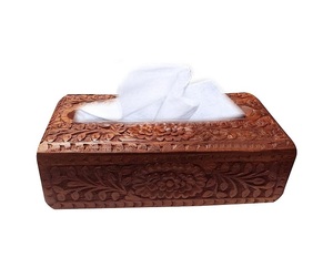 Boîte à mouchoirs en bois design personnalisé Porte-serviettes décoratif de forme rectangulaire fait à la main pour usage domestique Vente en gros fantaisie - Product Image 3