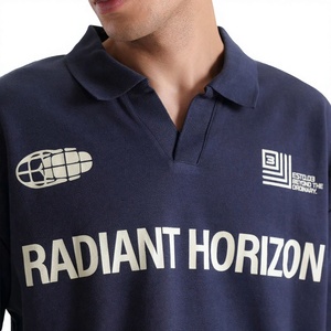 เสื้อกอล์ฟแขนสั้นลำลองสำหรับผู้ชายรุ่นใหม่ปี 2027 ผ้าฝ้ายถัก 100% น้ำหนัก 160 กรัม ลายพิมพ์เรียบหรู ไม่เป็นขุย ด้านหน้า - Product Image 4