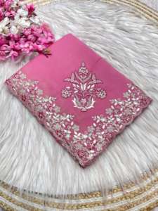 Boutique India elegante Chocolate seda diseñador étnico Sari tradicional exclusivo aspecto rico ropa de fiesta nupcial Sari para mujer - Product Image 2