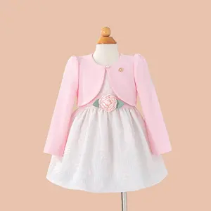 Toddler Girls Clothing Preschool Formal Pink Elegant Dresses 1 2 Years Baby Girl First Birthday Flower Dress