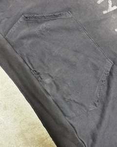 Sweat à capuche gris lavé coton sérigraphie Vintage Stone Acid Wash No String Street Wear 480 GSM 500 GSM Distressed Wash Hoodie - Product Image 4