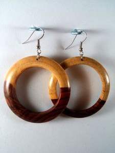 อุปกรณ์เสริมหูไม้ย้อนยุคสีตัดกันต่างหูไม้เรขาคณิตโอ้อวดพู่ยาวต่างหูไม้เครื่องประดับยอดนิยม - Product Image 4