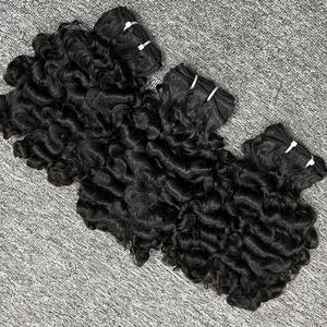 Extensions de cheveux humains cambodgiens birmans pour femmes noires tissage de cheveux bouclés dans un style droit - Product Image 4