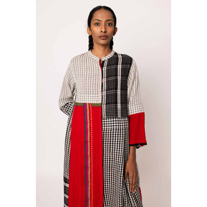 Chaqueta/Vestido Ecológico de Lana Folklore 52 con Cuello Mandarín Asimétrico y Mangas Largas para Otoño - Product Image 2