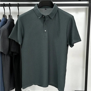 Summer New Men's Lop Hollow Short Sleeve pour Shirt Ice Silk Breathable Business Casual Jersey Quick Dry T-Shirt Brand Clothes - Product Image 3
