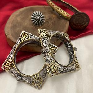 Brazalete de plata oxidada con abalorio etéreo, diseños de plata oxidada de calidad superior para niñas, brazalete de moda para mujeres, brazalete de regalo - Product Image 1