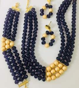 Ensemble de bijoux de mode Dubai plaqué or 24K classique cuivre mariage Vintage diamant collier boucles d'oreilles bracelets peignes broches - Product Image 3