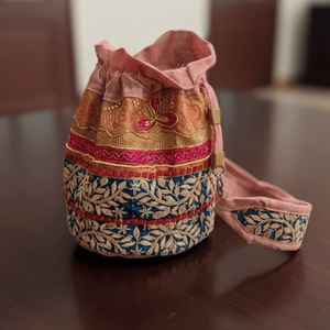 Rangriti Floral Embroidered Potli <b>Bag</b> <b>Charm</b> - Product Image 1