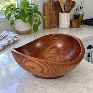 Wooden Salad <b>Bowl</b>, <b>Large</b> Fruit & <b>Serving</b> <b>Bowl</b>, Natural Wood Kitchen <b>Bowl</b>, Rustic Table decor <b>bowl</b> - Product Image 1