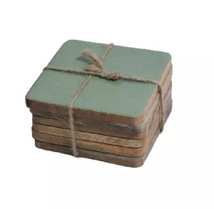 Antique Color Natural Fresh Wooden Table Decorative Tea Platter Coaster Wooden Cup Coaster Set <b>Bamboo</b> Accessories Europe Style - Product Image 5