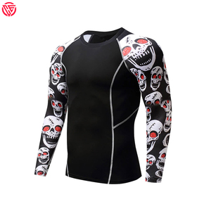 6: Inclinación: Venta de fábrica Custom OEM Design Men's Compression MMA Rash Guards Custom Sublimated Printed Rash Guard - Product Image 4