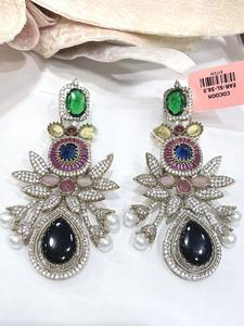 Impresionantes Pendientes de Plata de la Mejor Calidad con Acabado Plateado, Estilo Fusion Stones, Colección para Bodas, para Mujeres y Niñas - Product Image 2