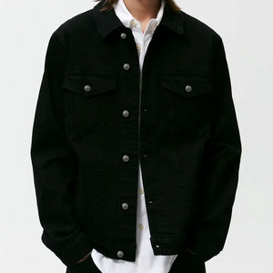 100% coton Denim vestes hommes décontracté couleur unie poche mince veste pour hommes Style haute qualité hommes vêtements Denim veste - Product Image 2