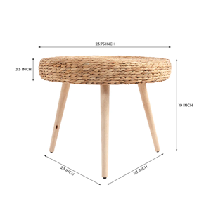 Mesa de Centro de Jacinto de Agua y Ratán, Artesanía Elegante, Precio de Fábrica al por Mayor, Ecológica, Duradera, Minimalista para Sala de Estar - Product Image 2