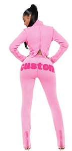 ชุดเซ็ตแฟชั่นผู้หญิง เสื้อครอปท็อปผ้าวาฟเฟิล กางเกงขายาวทรงกว้าง ชุดลำลองสองชิ้นสำหรับผู้หญิง - Product Image 6