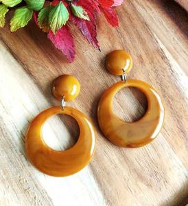 Resin Embroidery <b>Earrings</b> Handmade Stainless Steel Fashion Jewelry for Women Girls Classic Wedding Look High Quality - Product Image 4