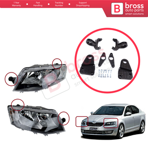 BHL561 Headlight Holder Mount Repair <b>Bracket</b> Tab Set Right Left Side for Octavia MK3 5E 2012-19 Bross Auto Parts Made In Turkey - Product Image 2