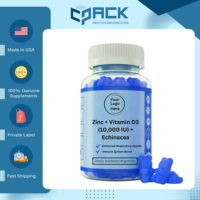 USA Gemaakt Hoogste Kwaliteit Voedingssupplement voor Volwassenen Zink + Vitamine D3 + Echinacea Gummies 60 stuks Spieropbouw - Privé