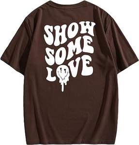 Camiseta informal de cuello redondo de alta calidad, camiseta de lana con serigrafía de manga corta transpirable con estampado personalizado - Product Image 1