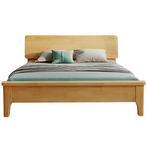 เตียงไม้สไตล์มินิมอล ทำจากโครงไม้สักแท้ สีธรรมชาติ NC คุณภาพสูง เหมาะสำหรับใช้ภายในอาคาร - Product Image 2