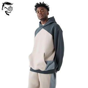 Chándal de talla grande para hombre, ropa de calle personalizada, Sudadera con capucha de gran tamaño con mangas raglán y pantalones de chándal con logotipo, fabricación de forro polar - Product Image 2