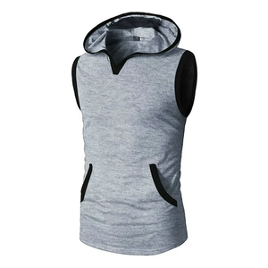 Camisetas sin mangas de entrenamiento de punto transpirables de algodón liso de alta calidad con estampado personalizado para hombres-ropa de gimnasio ecológica de secado rápido - Product Image 3