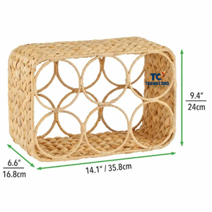 Estante de vino de mimbre hecho a mano de Vietnam, estante de vino de mimbre de bonito diseño, soporte de exhibición rústico, venta al por mayor para entusiastas de la decoración ecológica - Product Image 3