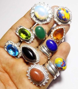 ชุดแหวน8X12mm อัญมณีหลากสีหลายสีทำด้วยมือเงินสเตอร์ลิงทำด้วยมือสำหรับชุดเครื่องประดับแฟชั่นสำหรับเป็นของขวัญวันครบรอบ - Product Image 1