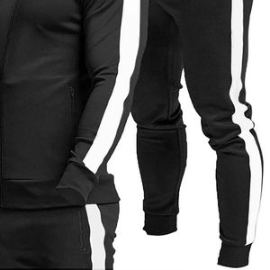Survêtements de sport unisexe personnalisés survêtements de course à glissière hommes deux pièces hiver ensembles Streetwear ensembles de vêtements d'extérieur tricotés - Product Image 6