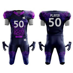 Ropa Uniforme de equipo de fútbol americano de 100% poliéster Servicio OEM Logotipo personalizado Uniforme de fútbol americano de alto rendimiento - Product Image 1