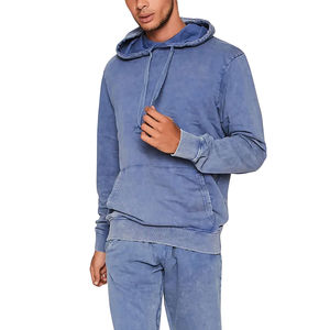 Vêtements décontractés personnalisés manches longues hommes hiver lavage à l'acide à capuche conception personnalisée 100% coton respirant coupe-vent - Product Image 1