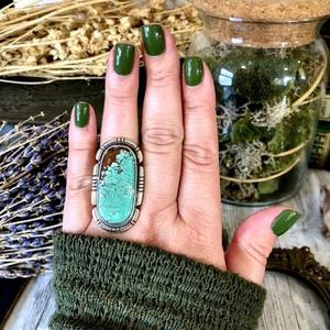 Hot Seller New Big Turquoise GemStone Boho <b>Chunky</b> Statement <b>Ring</b> Handmade Jewelry Antique Womens Handmade Fashion Accessories - Product Image 5