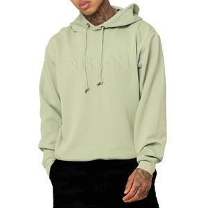 Nuevo logotipo personalizado Hombres Sudadera con capucha Streetwear Sudaderas Ropa 100% Algodón Sudaderas con capucha en relieve en blanco - Product Image 1