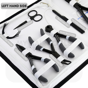 Professional Hair Extension Tools Stainless Steel Hair Extension <b>Pliers</b> <b>Sets</b> Kit With pulling hook loop Needle sectioning clips - Product Image 3