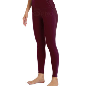 Ensemble de yoga élastique léger pour femmes respirant motif solide Leggings sans couture Scrunch Back Plus Size 100% Cotton 2 pièces - Product Image 4