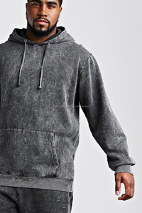 Trajes de chándal lavados con ácido personalizados, chándal de lana de algodón de dos piezas, pantalones de chándal desteñidos y sudadera vintage con capucha, conjunto de chándal desgastado - Product Image 2