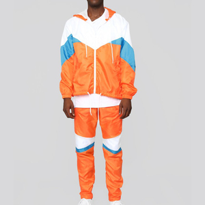 Conjunto de chándales cortavientos ligeros en blanco impermeables para hombre, chándal deportivo activo personalizado de alta calidad OEM - Product Image 2