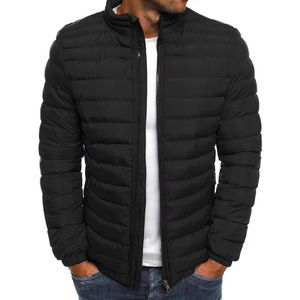 Veste d'hiver pour homme 3XL en vente chaude, épaisse en coton matelassé avec col montant et fermeture éclair, veste courte pour homme - Product Image 6