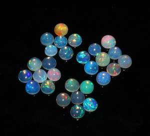 28-Piece Loose 5mm Ethiopian Opal Cabochons Natural Round Shape Gemstones in Bulk Lot - Product Image 3