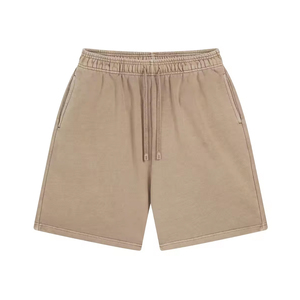 Pantalones Cortos de Felpa Francesa Lavados al Ácido de Alta Calidad, Personalizados con Estampado Puff, Bordado de Algodón, Pantalones Cortos Deportivos Desgastados al por Mayor - Product Image 3