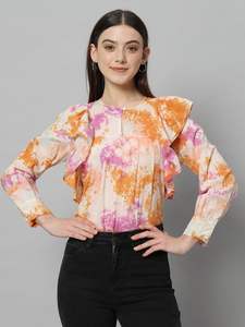 Top en coton pour femmes d'été Ethnic Wear Hand Tye Dye Top pour femmes filles Heavy Quality Pure Tie Dye Top For Girls - Product Image 2