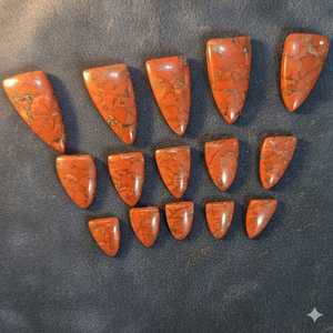 Piedras Preciosas de Obsidiana Roja Natural de la Mejor Calidad, Par Suelto de la India para Joyería, Color Rojo, Parte Posterior Plana, 20% de Descuento, Regalo - Product Image 1