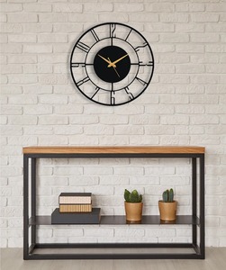 นาฬิกาแขวนทรงกลมทำจากโลหะสีดำคลาสสิกสไตล์มินิมอลแบบทันสมัยชิ้นงานสะดุดตาเหมาะสำหรับการตกแต่งภายในบ้าน - Product Image 5